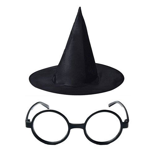 Harry Potter Büyücü Şapkası ve Harry Potter Büyücü Gözlüğü Siyah Renk Harry Potter Büyücü Şapkası ve Harry Potter Büyücü Gözlüğü Siyah Renk (Lisinya)