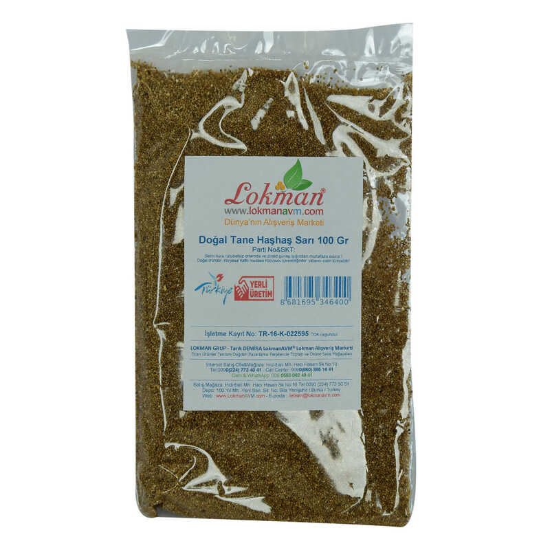 Haşhaş Tohumu Tane Doğal Sarı 100 Gr Paket - Lisinya
