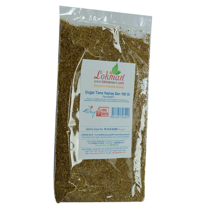 Haşhaş Tohumu Tane Doğal Sarı 100 Gr Paket - Lisinya