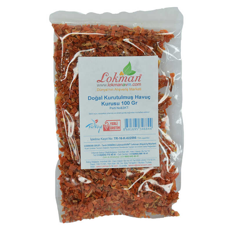 Lisinya214 Havuç Kurusu 100 Gr Paket