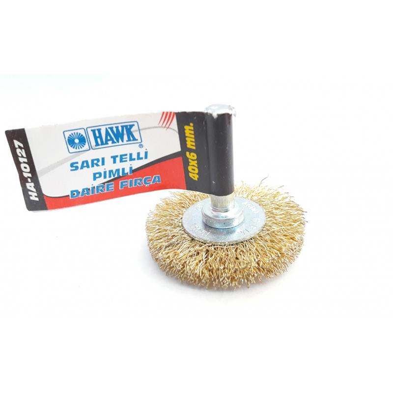 Lisinya202 Hawk HA10127 Pimli Sarı Tel Daire Fırça 40x6 mm