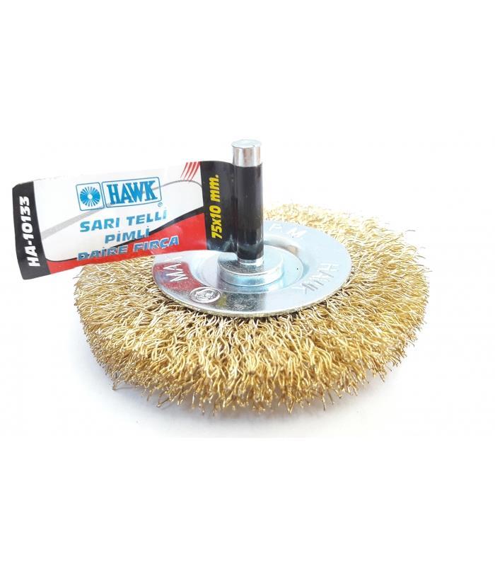 Lisinya202 Hawk HA10133 Pimli Sarı Tel Daire Fırça 75x10 mm