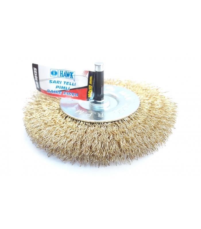 Lisinya202 Hawk HA10135 Pimli Sarı Tel Daire Fırça 100x10 mm