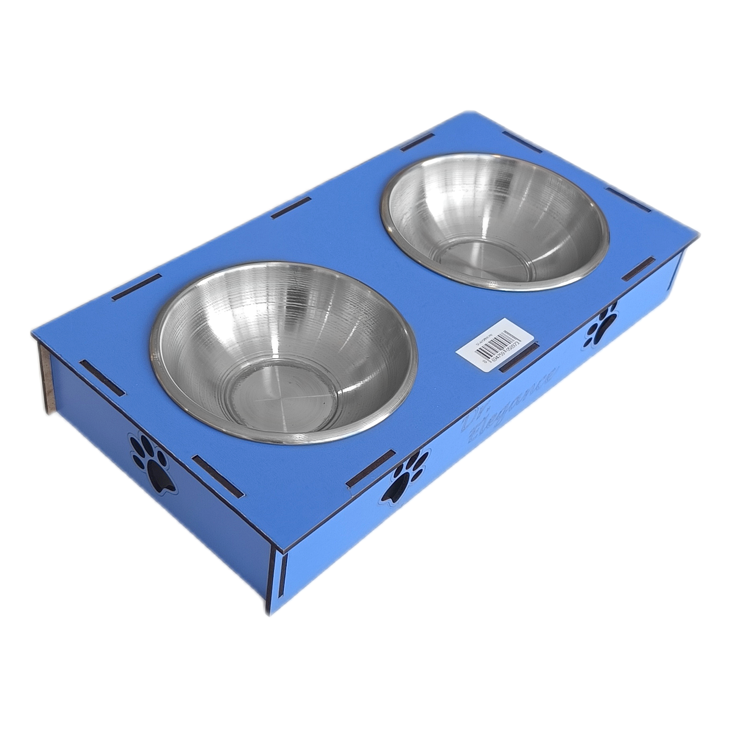 Ahşap Sehpalı İkili Devrilmez Kedi Köpek Su Ve Mama Kabı 34 cm - 300 ml Mavi Ahşap Sehpalı İkili Devrilmez Kedi Köpek Su Ve Mama Kabı 34 cm - 300 ml Mavi