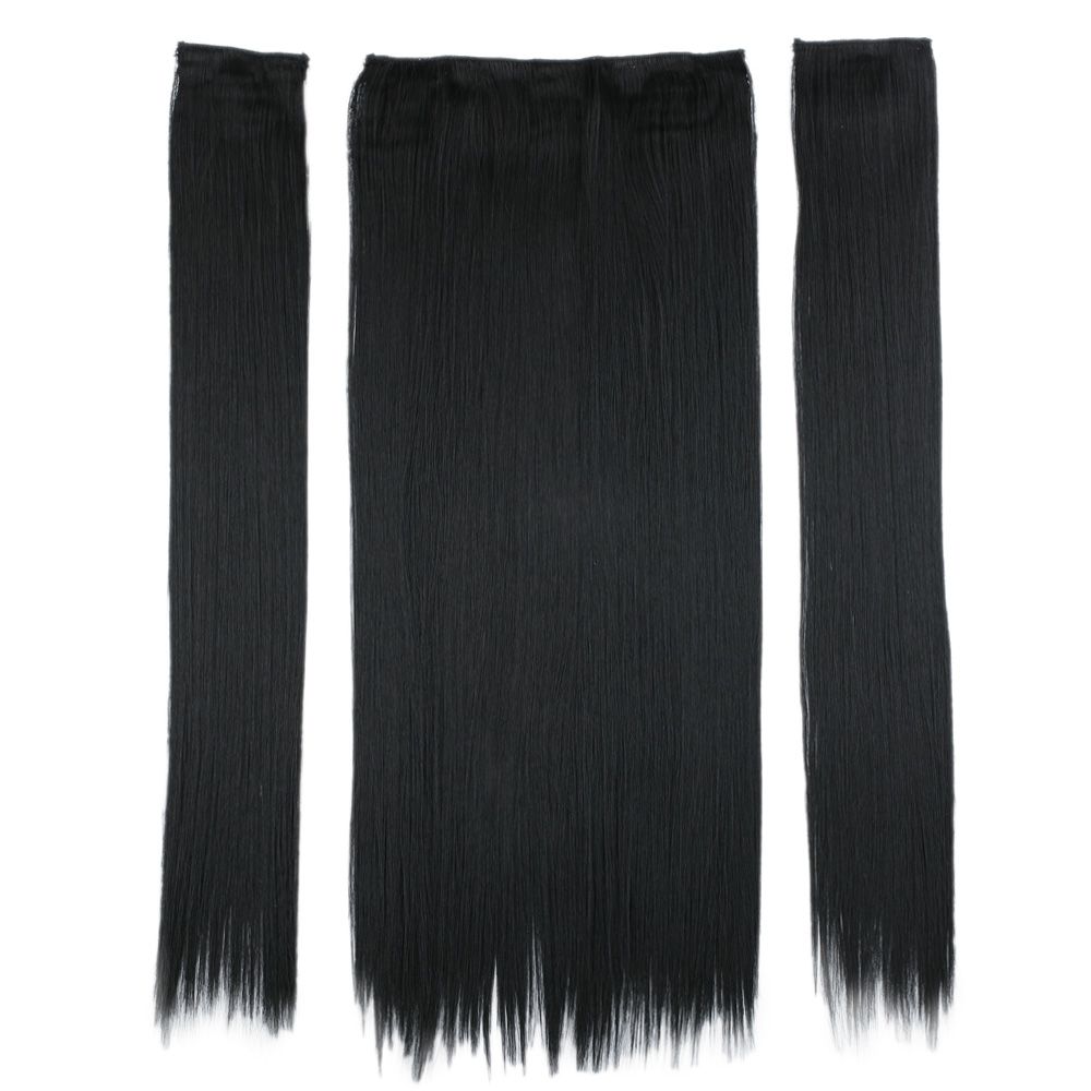Kanekalon Fiber Sentetik Düz Yarım Ay + 2 Yan Saç Çıt Çıt / Siyah / (Lisinya175) Kanekalon Fiber Sentetik Düz Yarım Ay + 2 Yan Saç Çıt Çıt / Siyah / (Lisinya175)