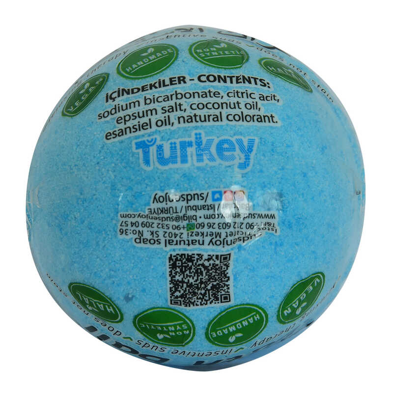 Lisinya214 Himalaya Tuzlu El Yapımı Banyo Küvet Topu Sabunu Mavi 90-120 Gr