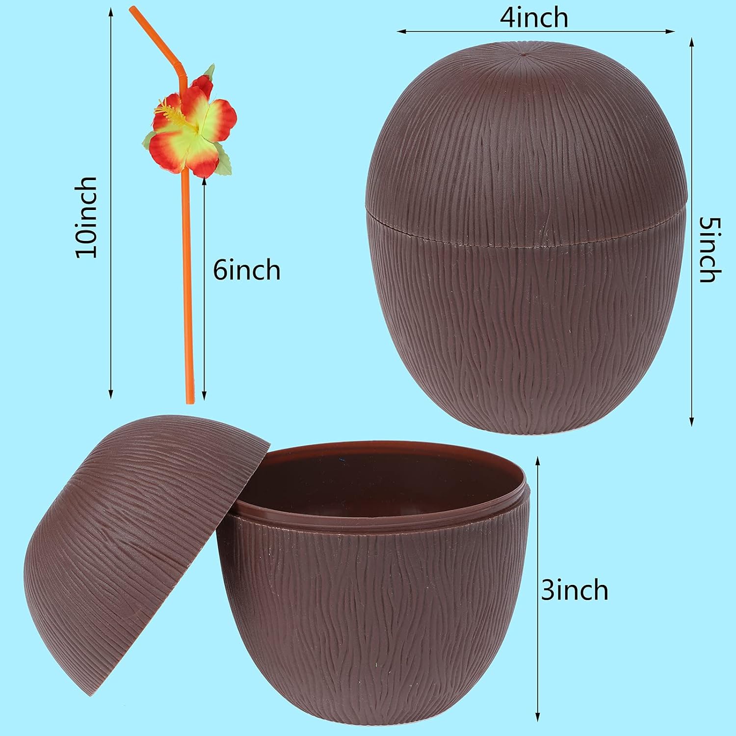 Hindistan Cevizi Hawaii Luau Aloha Pipetli İçecek Kabı Bardak 10x13 cm 1 Adet Hindistan Cevizi Hawaii Luau Aloha Pipetli İçecek Kabı Bardak 10x13 cm 1 Adet