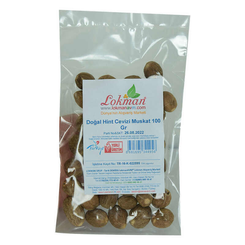 Lisinya214 Hint Cevizi Muskat Küçük Hindistan Cevizi Doğal 100 Gr Paket