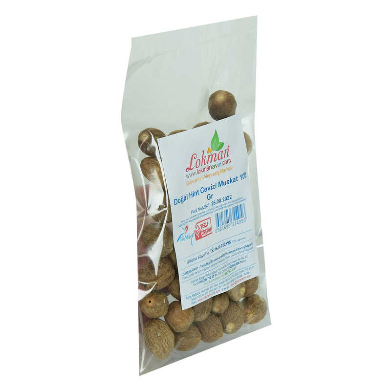 Lisinya214 Hint Cevizi Muskat Küçük Hindistan Cevizi Doğal 100 Gr Paket