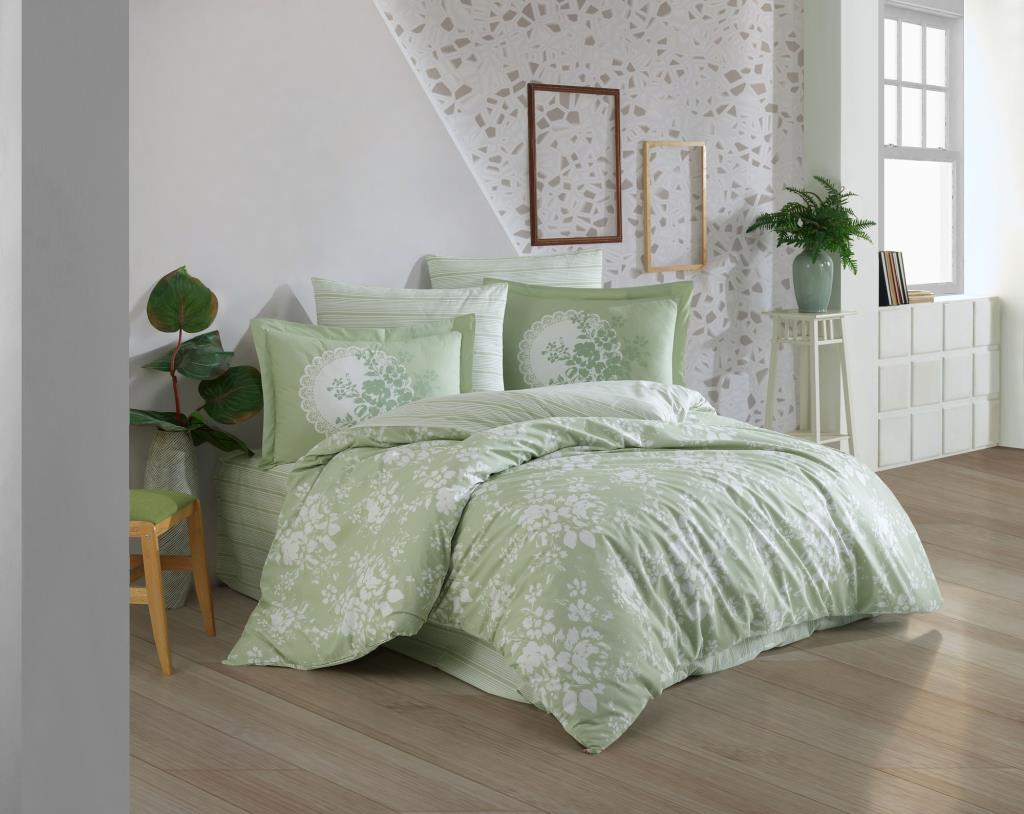 Çift Kişilik Poplin Nev Flora Yeşil Çift Kişilik Poplin Nev Flora Yeşil