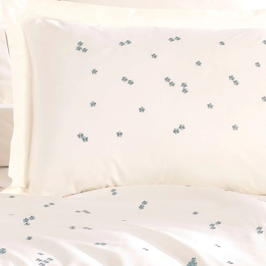 Çift Kişilik Poplin Premium Nakışlı Nev Spring Krem - Lisinya