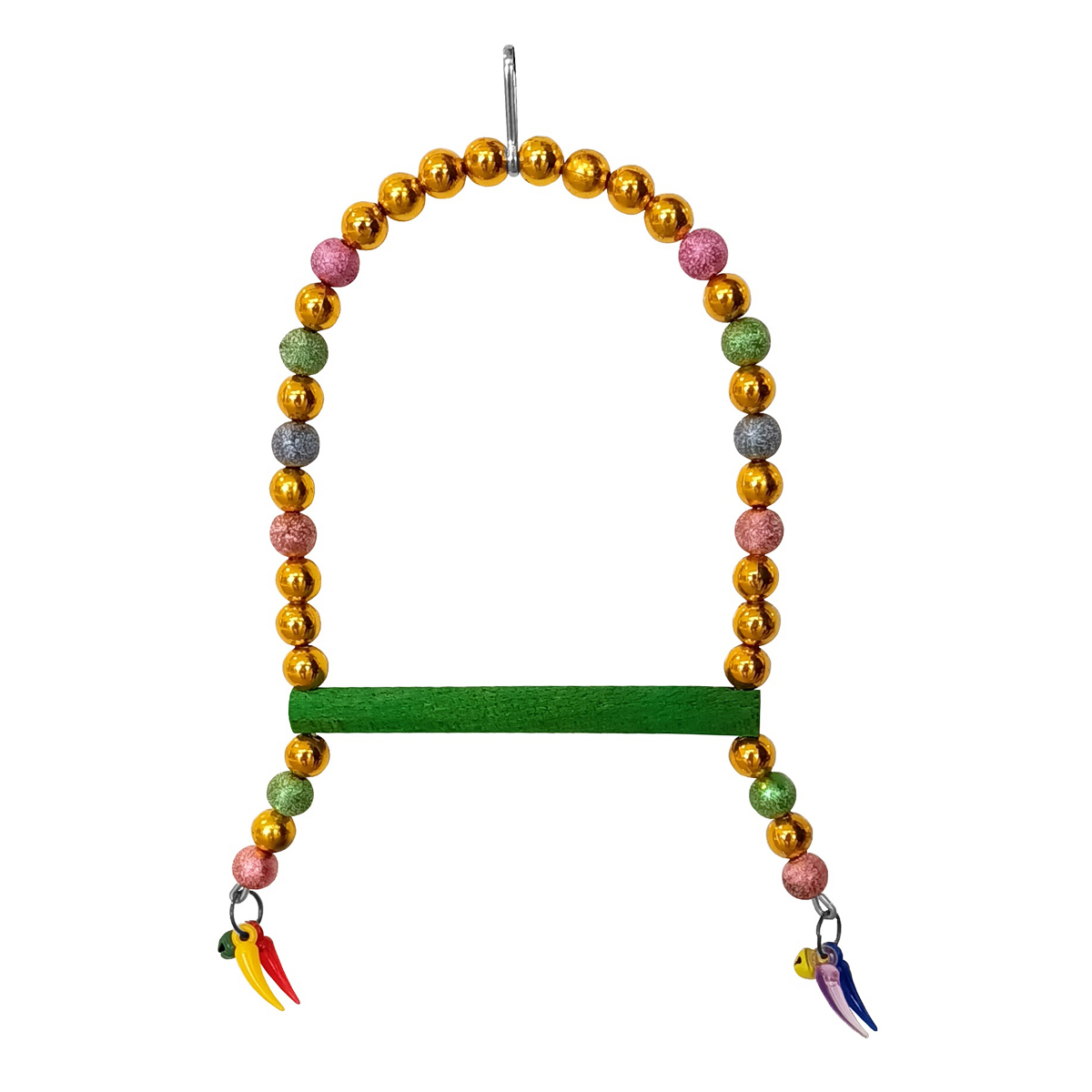 Renkli Boncuklu Ve Parlak Taşlı Kuşu Salıncağı 10-16 cm Lisinya205 Renkli Boncuklu Ve Parlak Taşlı Kuşu Salıncağı 10-16 cm