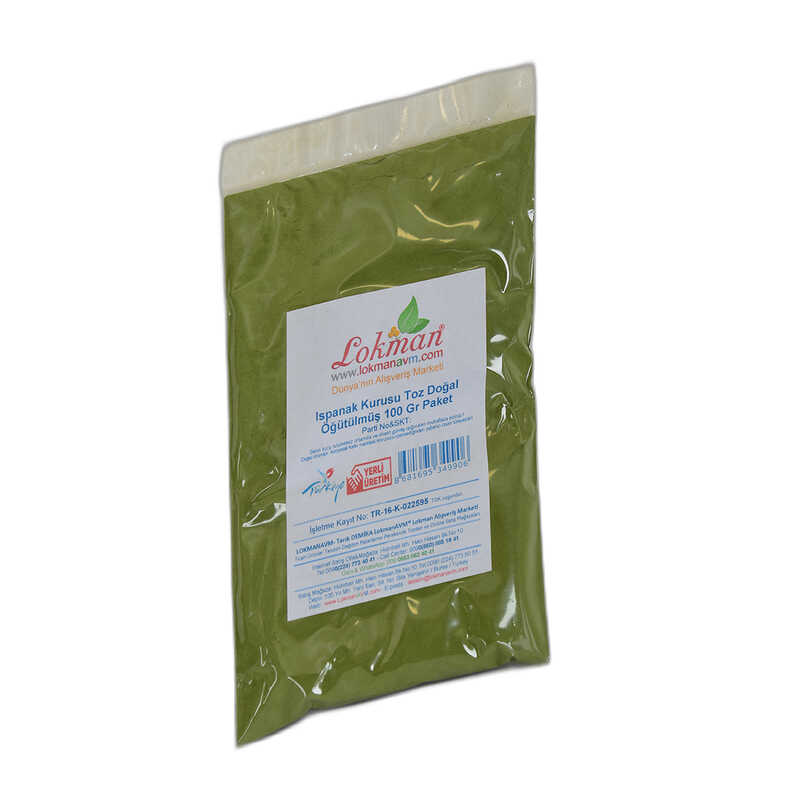 Lisinya214 Ispanak Kurusu Toz Doğal Öğütülmüş 100 Gr Paket