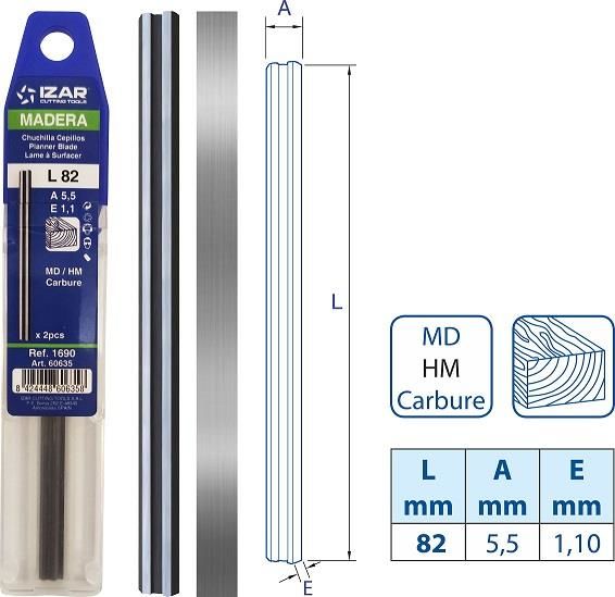 Lisinya202 İzar Planya Bıçağı 82 mm 1 Çift