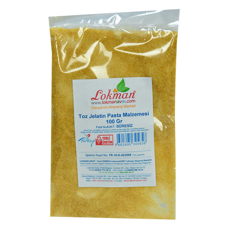 Lisinya214 Jelatin Toz Öğütülmüş Pasta Malzemesi 100 Gr Paket