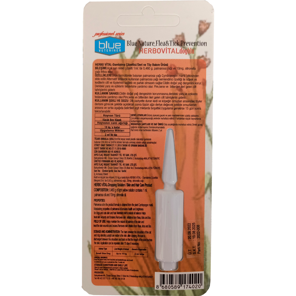 Herbiovital Bitkisel Köpek Damlası 2 ml ( 1-10 kg ) Herbiovital Bitkisel Köpek Damlası 2 ml ( 1-10 kg )