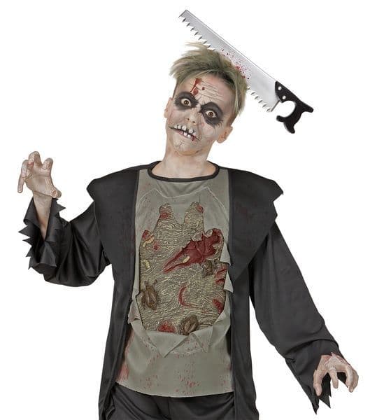 Kafaya Saplanmış Halloween Kanlı Testere Şaka Tacı  (Lisinya)
