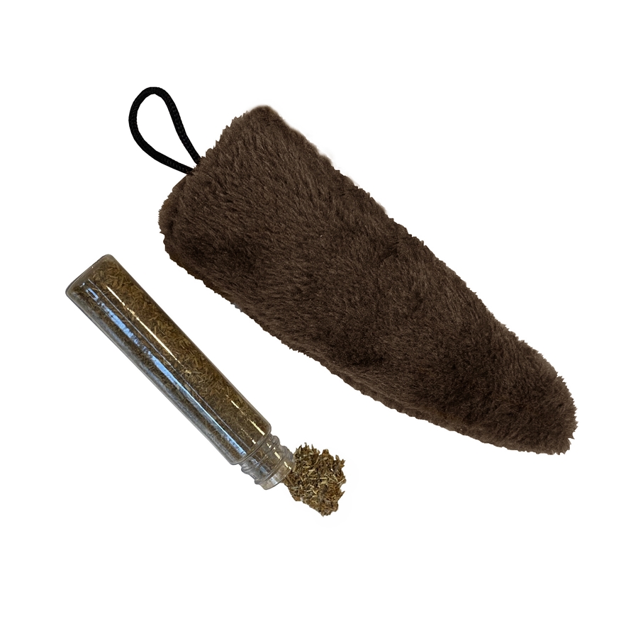 Lisinya205  Kedi Oyuncağı Kedi Otlu Peluş Kuyruk 18-20 cm Kahverengi