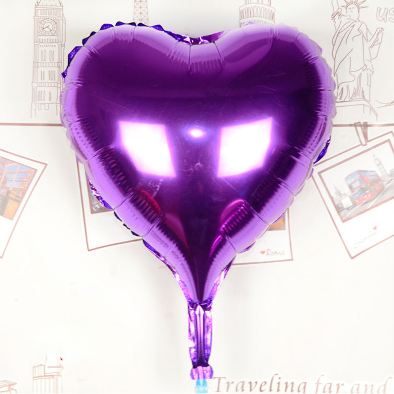Kalp Uçan Balon Folyo Mor 80 cm 32 inç (Lisinya)