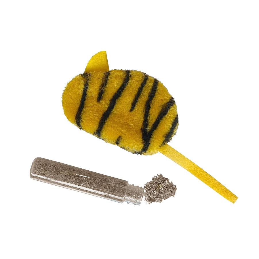 Lisinya205  Kedi Oyuncağı Kaplan Desenli Peluş Fare 6-10-18 cm