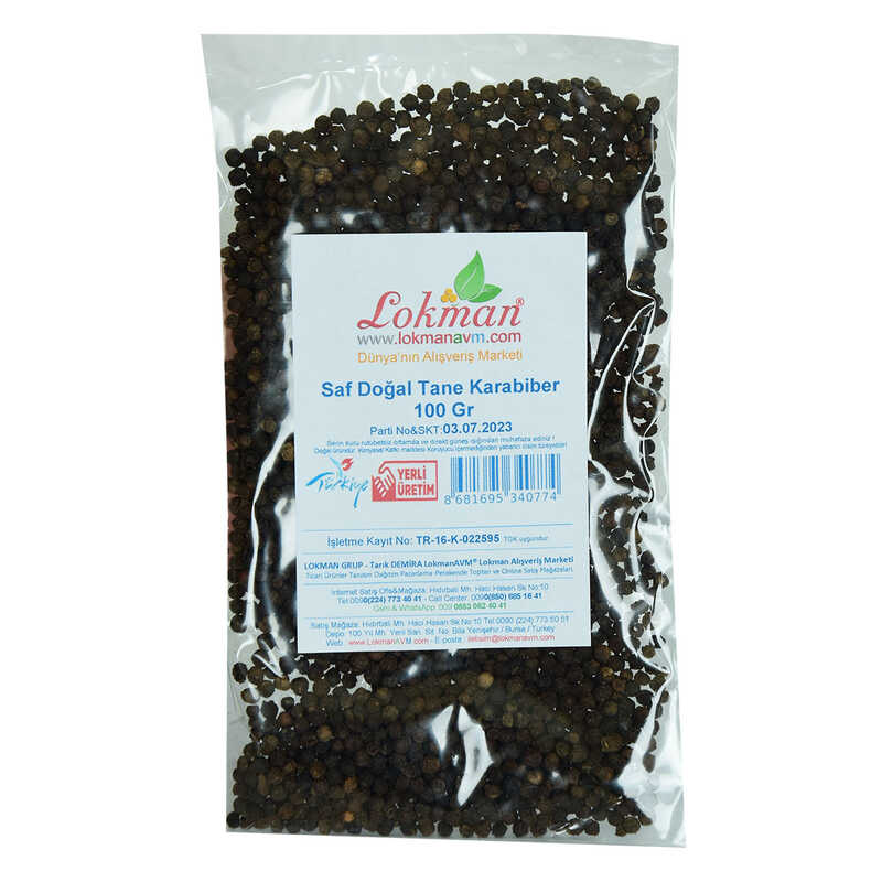 Karabiber Doğal Tane Saf 100 Gr Paket - Lisinya