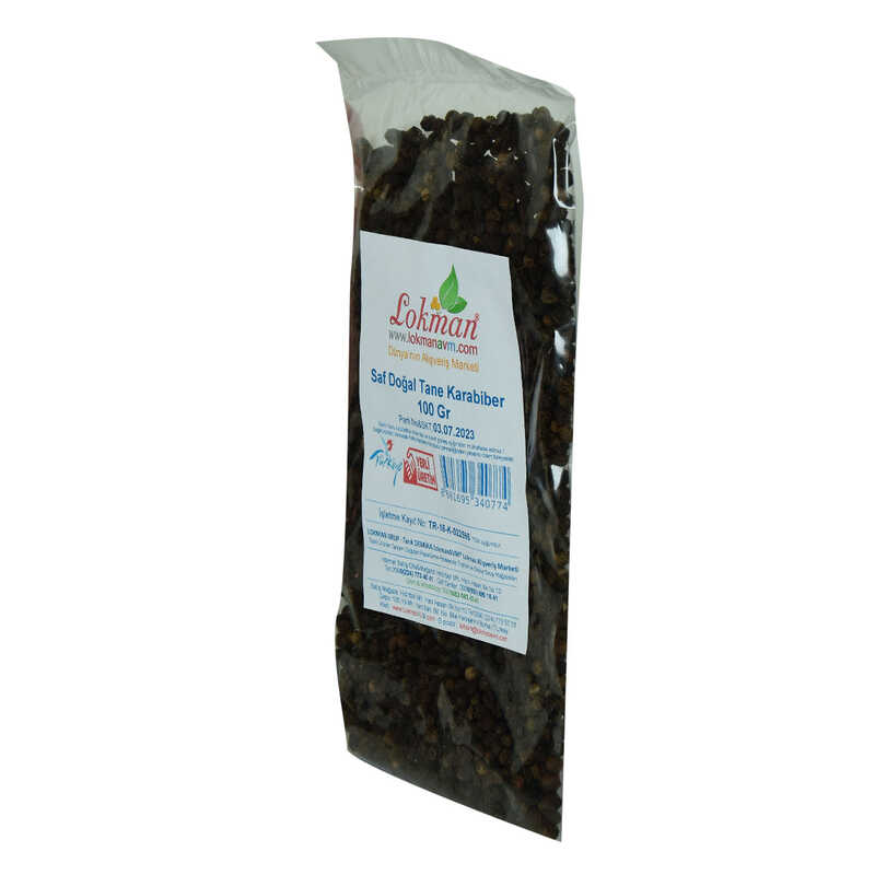 Karabiber Doğal Tane Saf 100 Gr Paket - Lisinya