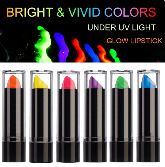 Karanlıkta Parlayan Yanan UV Neon Ruj Yüz Boyama 6 Adet 6 Renk Karanlıkta Parlayan Yanan UV Neon Ruj Yüz Boyama 6 Adet 6 Renk (Lisinya)