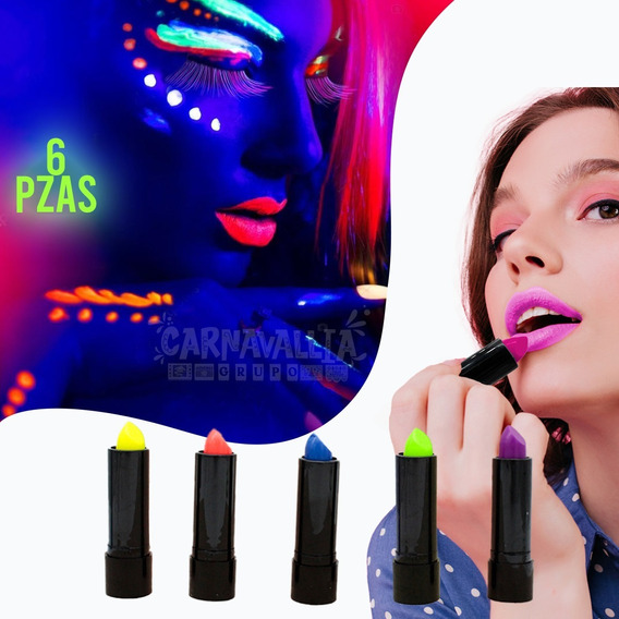 Karanlıkta Parlayan Yanan UV Neon Ruj Yüz Boyama 6 Adet 6 Renk Karanlıkta Parlayan Yanan UV Neon Ruj Yüz Boyama 6 Adet 6 Renk (Lisinya)