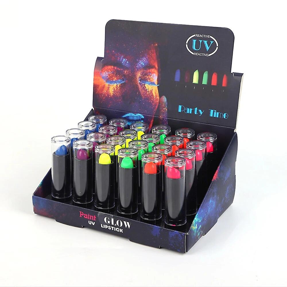 Karanlıkta Parlayan Yanan UV Neon Ruj Yüz Boyama 6 Adet 6 Renk Karanlıkta Parlayan Yanan UV Neon Ruj Yüz Boyama 6 Adet 6 Renk (Lisinya)