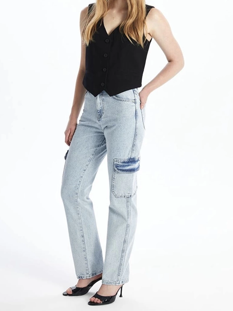 cep kar yıkama jeans pantolon - Lisinya