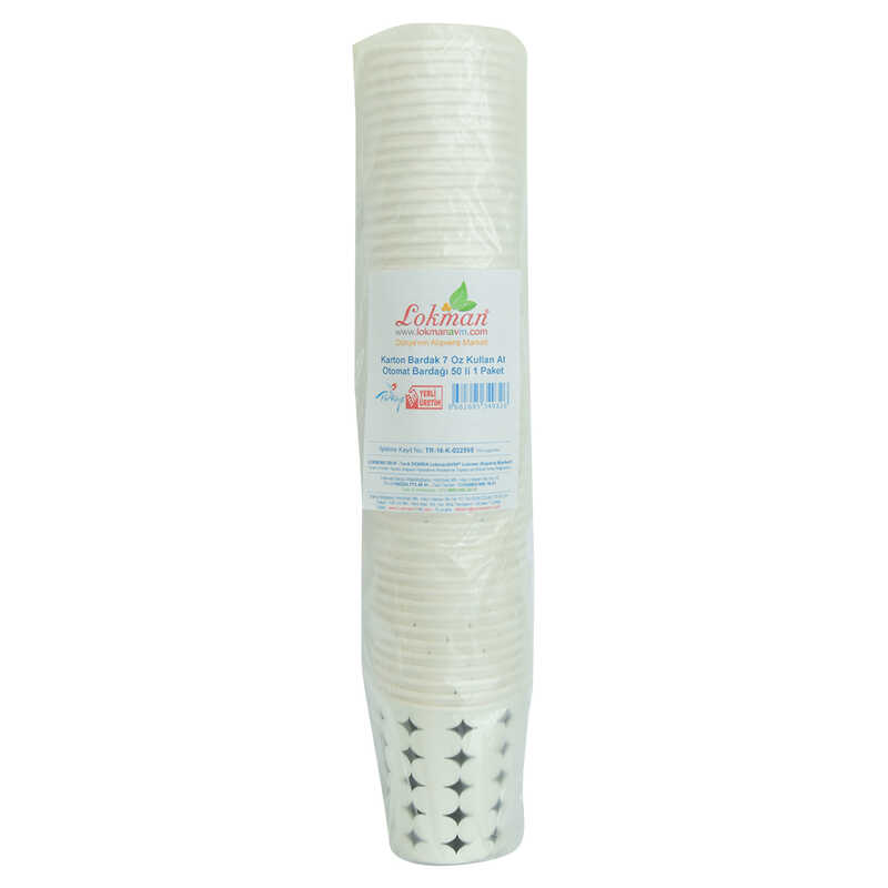 Lisinya214 Karton Bardak 7 Oz Kullan At Çay Kahve Sıcak Kağıt Otomat Bardağı 50 li 1 Paket