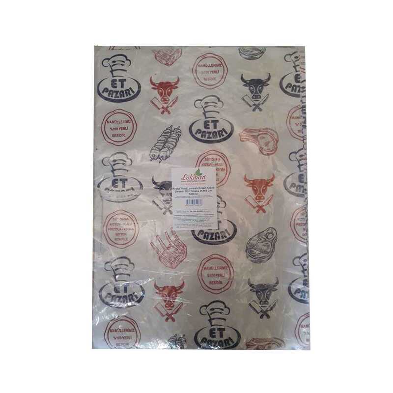 Lisinya214 Kasap Plast Lamineli Kasap Kağıdı Desenli Düz Tabaka 35X50 Cm 5000 Gr 1 Paket