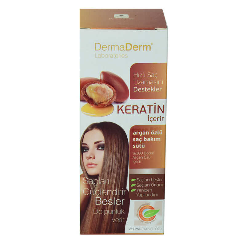 Lisinya214 Keratinli Argan Özlü Saç Bakım Sütü Hızlı Saç Uzamasına Etkili 250 ML
