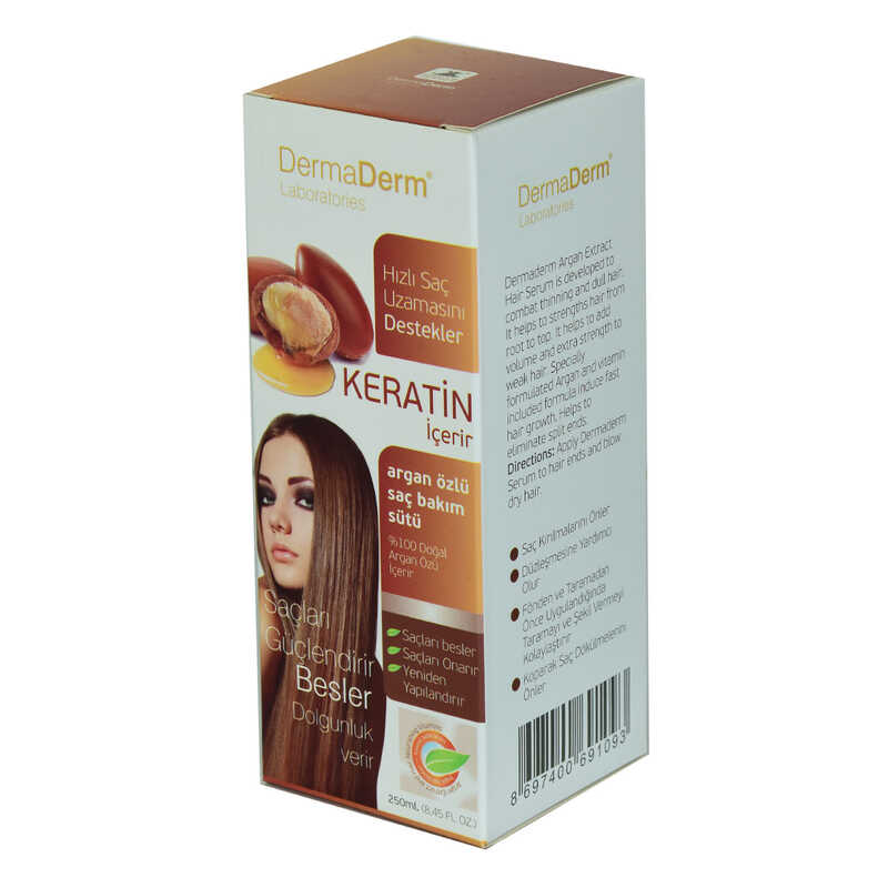 Lisinya214 Keratinli Argan Özlü Saç Bakım Sütü Hızlı Saç Uzamasına Etkili 250 ML