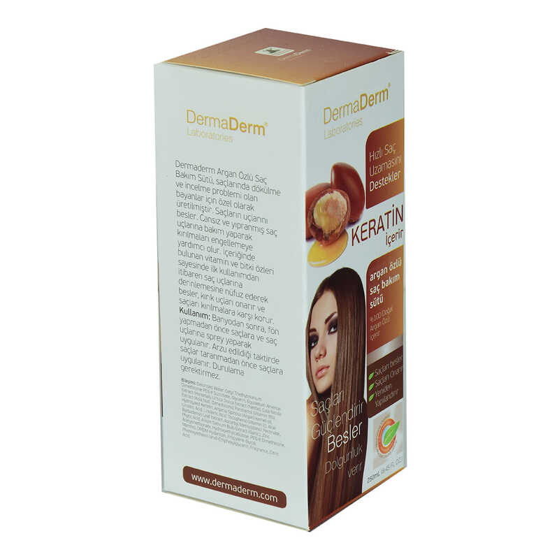 Lisinya214 Keratinli Argan Özlü Saç Bakım Sütü Hızlı Saç Uzamasına Etkili 250 ML