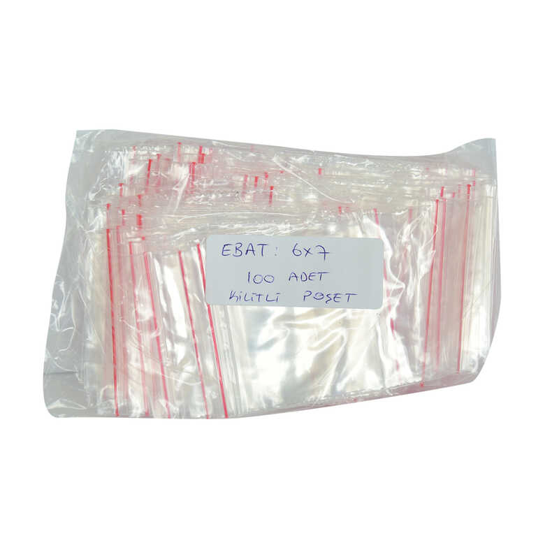 Lisinya214 Kilitli Naylon Torba Poşet 6X7 Cm Şeffaf 100 Adet 1 Paket