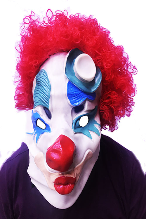 Kırmızı Renk Afro Bonus Peruklu Palyaço Lateks Et Maske Kırmızı Renk Afro Bonus Peruklu Palyaço Lateks Et Maske (Lisinya)