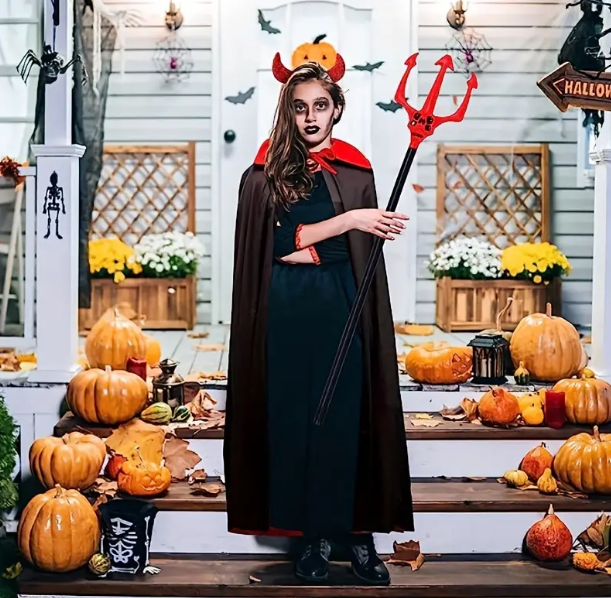 Kırmızı Renk Halloween Cadılar Bayramı Çatal 107 cm Kırmızı Renk Halloween Cadılar Bayramı Çatal 107 cm (Lisinya)