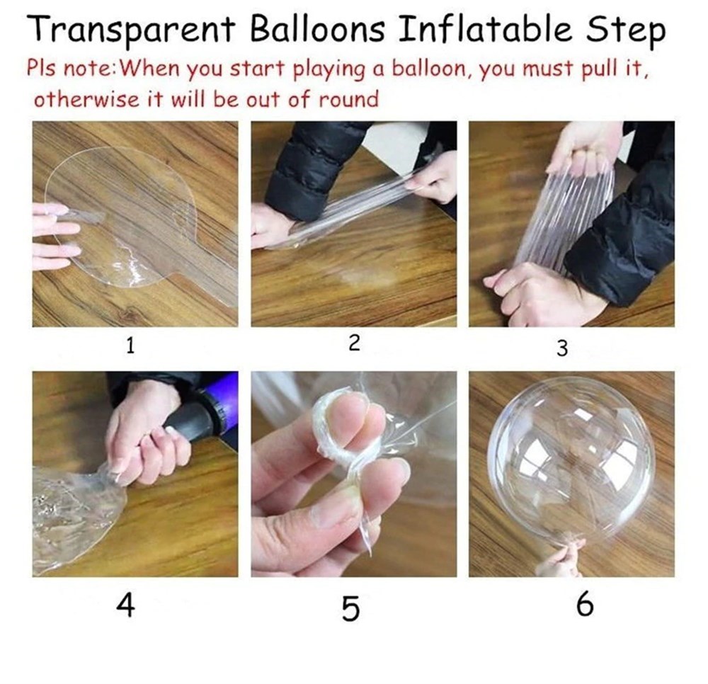 Kırmızı Simli Yuvarlak Şeffaf Balon 24 İnç (Lisinya)