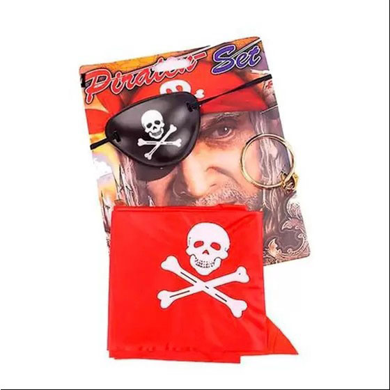 Korsan Bandana Korsan Göz Maskesi ve Korsan Küpesi 3 lü Kostüm Seti Korsan Bandana Korsan Göz Maskesi ve Korsan Küpesi 3 lü Kostüm Seti (Lisinya)