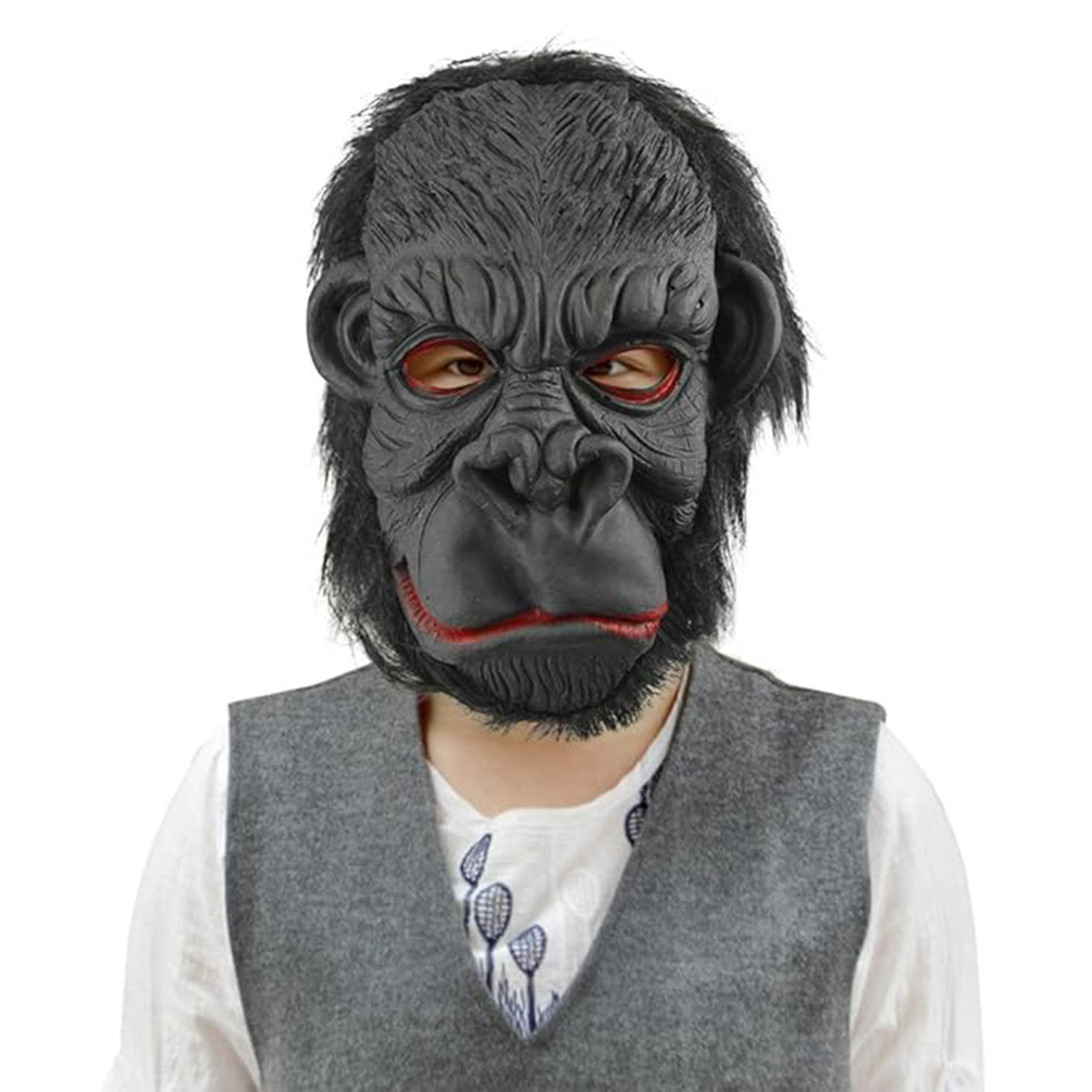 Lateks Goril Maskesi Maymun Maskesi Et Maskesi Orangutan Siyah Saçlı 3 No (Lisinya)