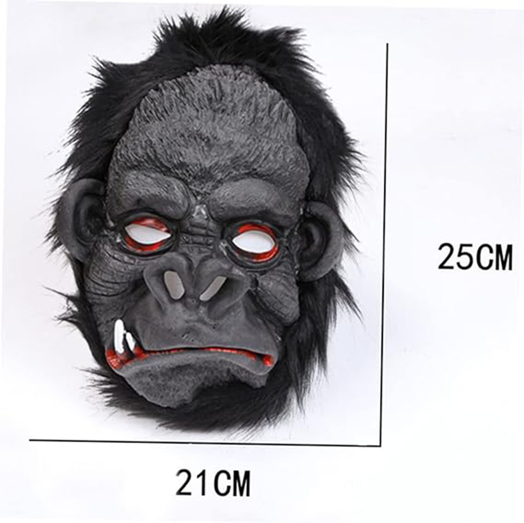 Lateks Goril Maskesi Maymun Maskesi Et Maskesi Orangutan Siyah Saçlı 4 No (Lisinya)
