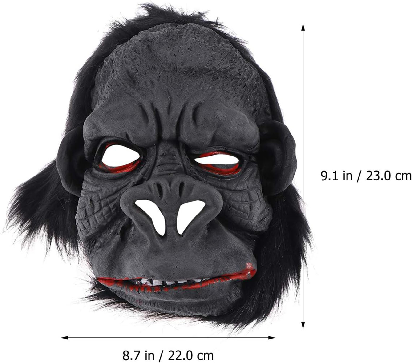 Lateks Goril Maskesi Maymun Maskesi Et Maskesi Orangutan Siyah Saçlı 1 No (Lisinya)