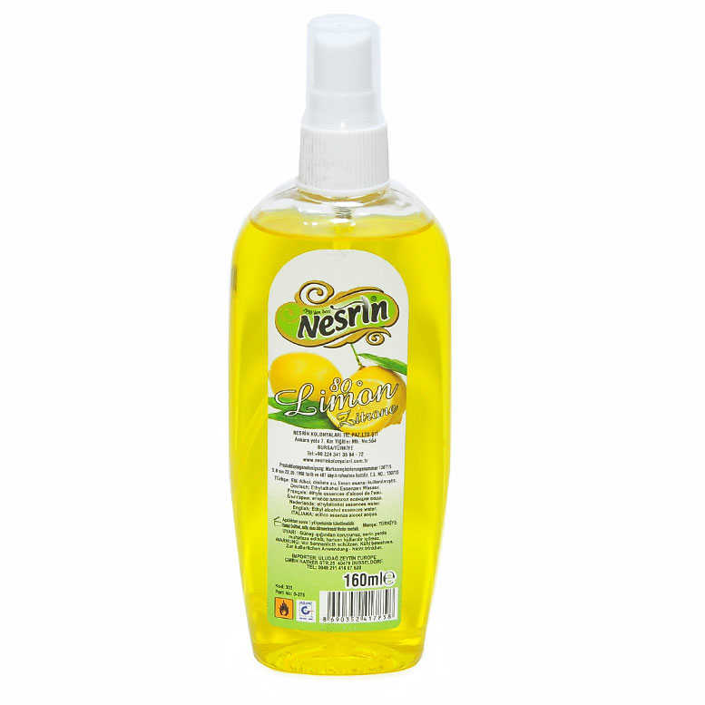 Lisinya214 Limon Kolonyası Sprey 80 Derece Pet Şişe 160 ML