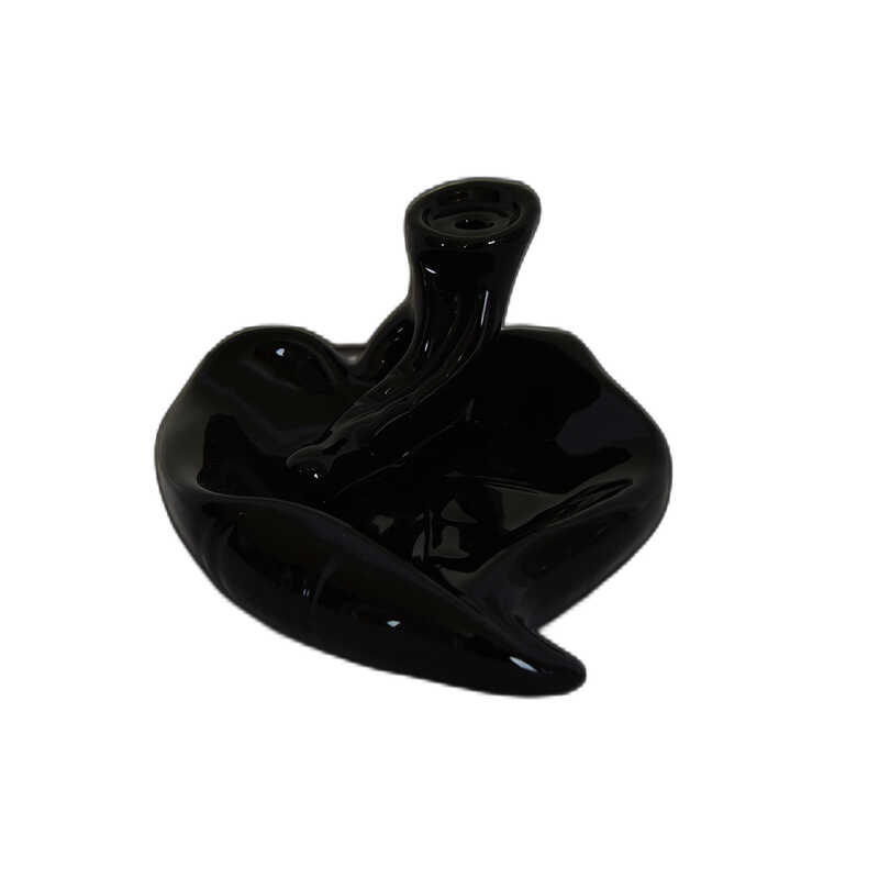 Lisinya214 Geri Akış Buhurdanlık Tütsülük Seramik Kalp Siyah Backflow C0888