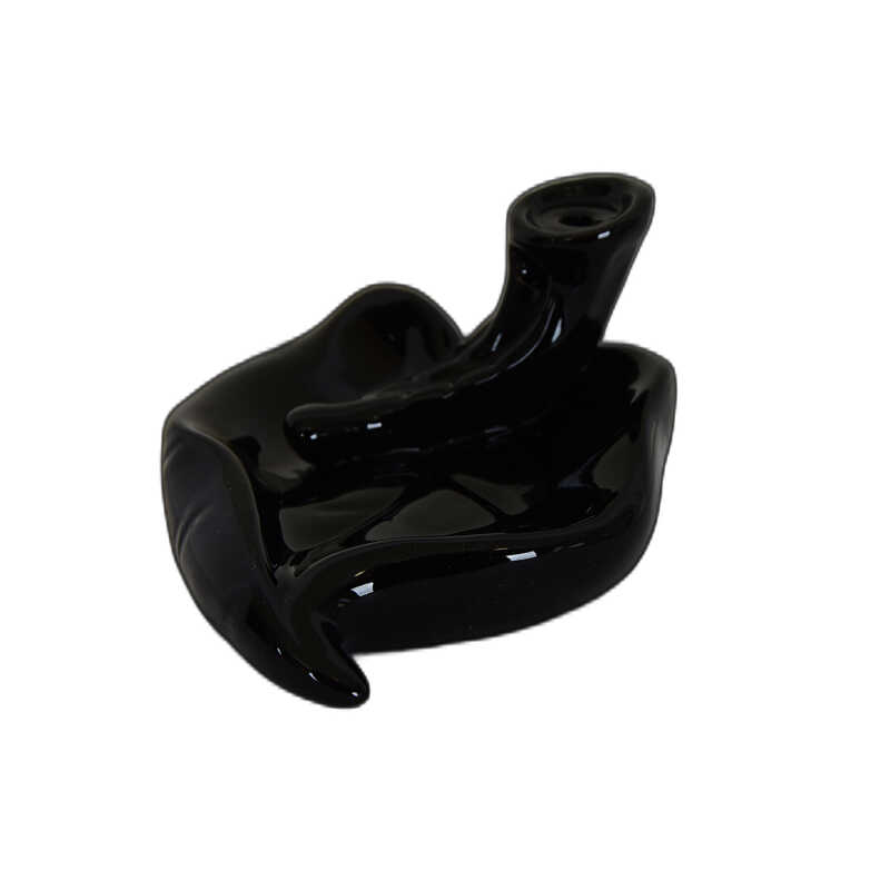 Lisinya214 Geri Akış Buhurdanlık Tütsülük Seramik Kalp Siyah Backflow C0888
