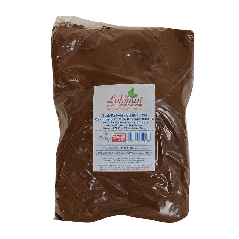 Lisinya214 Türk Kahvesi Günlük Taze Çekilmiş 3.75 Orta Kavrum 1000 Gr Paket