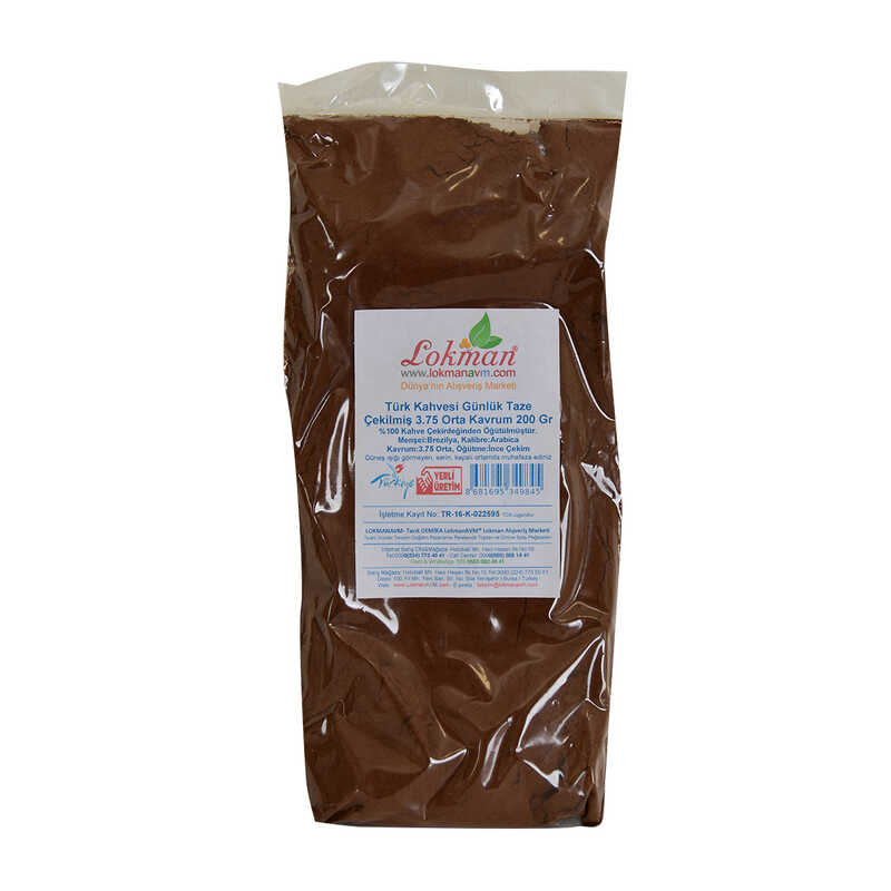 Lisinya214 Türk Kahvesi Günlük Taze Çekilmiş 3.75 Orta Kavrum 200 Gr Paket