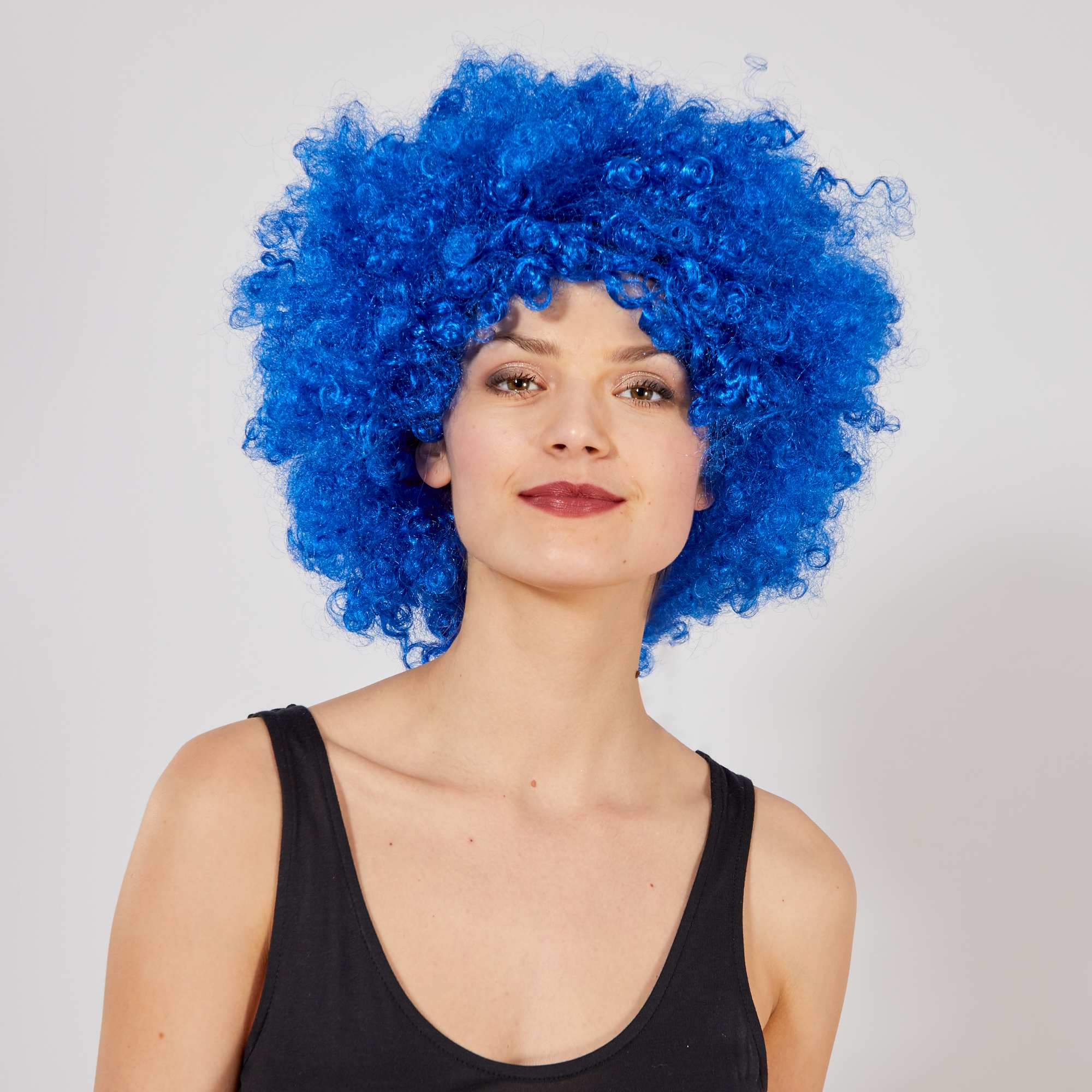 Mavi Renk Kıvırcık Afro Bonus Peruk Mavi Renk Kıvırcık Afro Bonus Peruk (Lisinya)