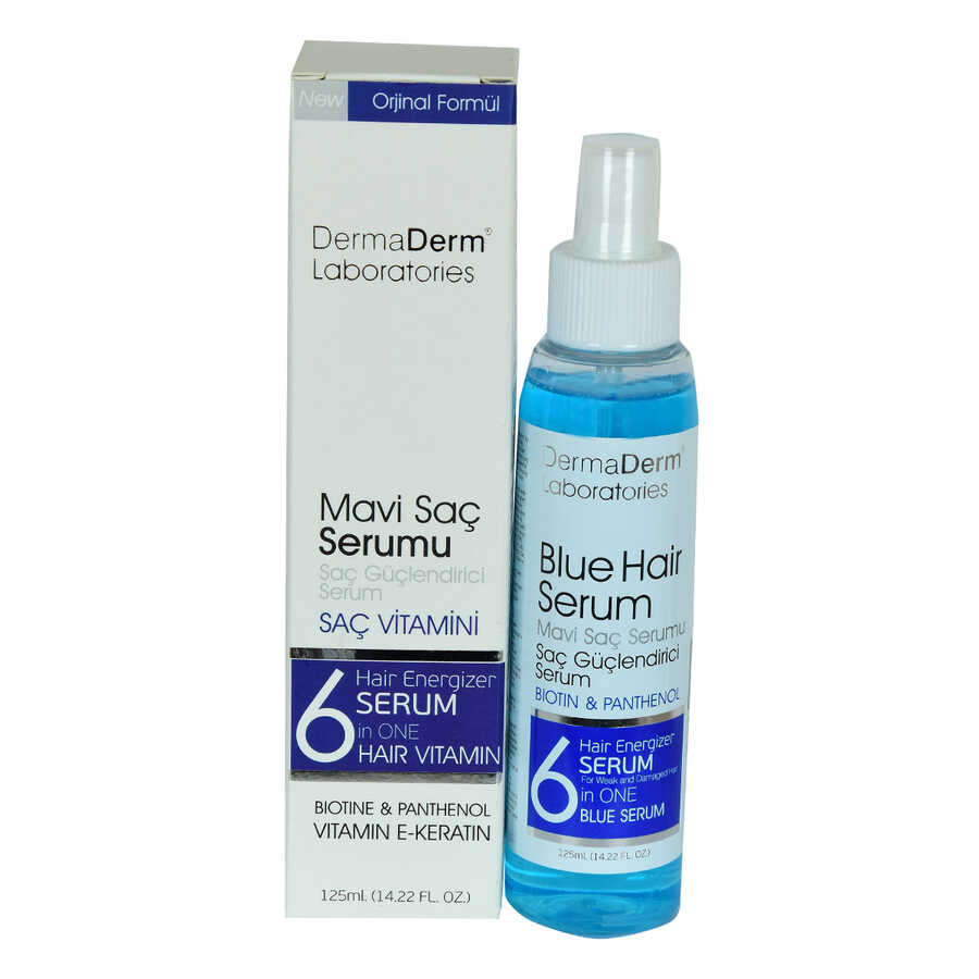 Lisinya214 Mavi Saç Serumu Saç Güçlendirici Serum (Biotin Panthenol Vitamin E-Keratin) 125 ML
